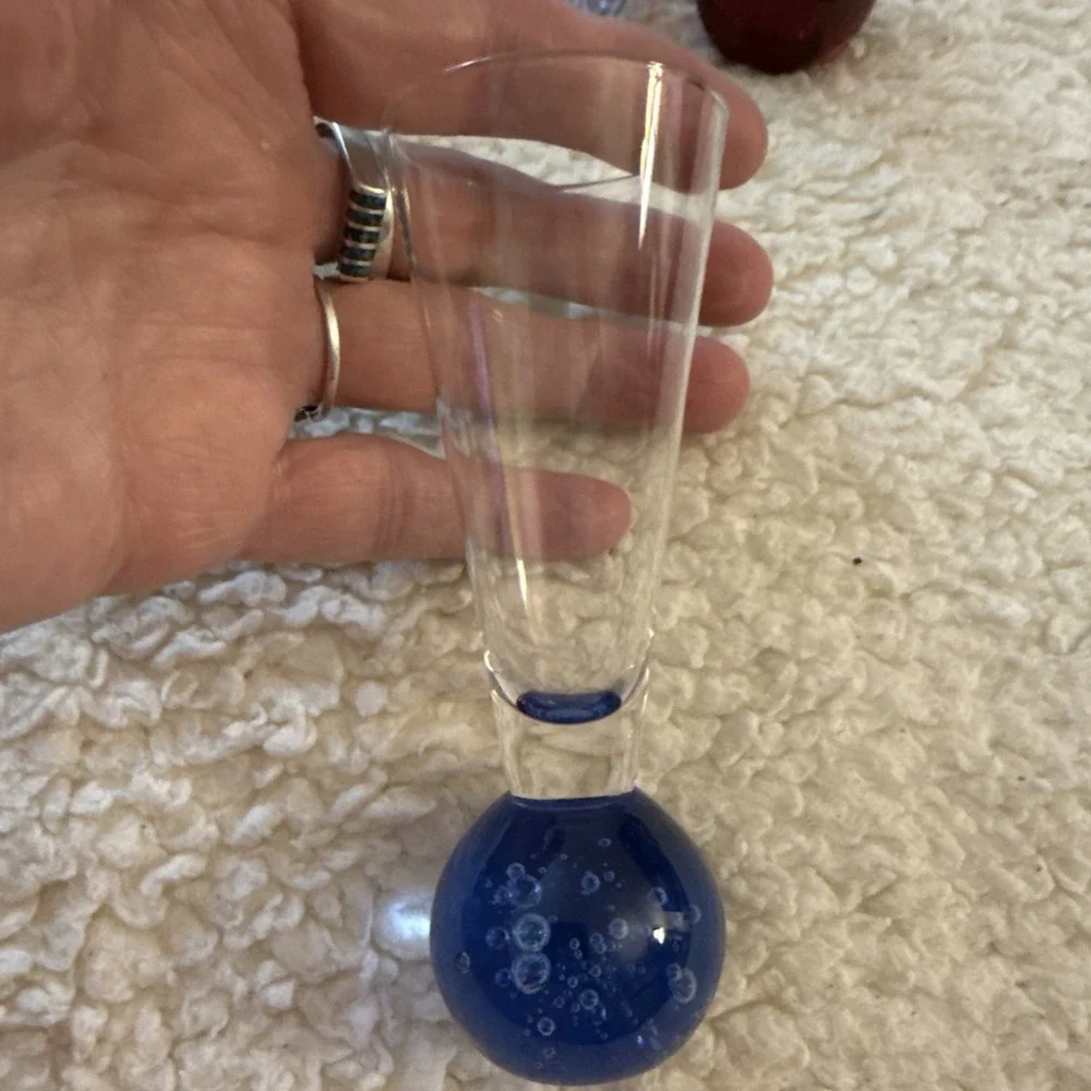 SET OF 6 Vintage Shot Glass Cordial Circleware Bubble Ball Bottom Base 4.5